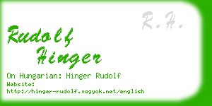 rudolf hinger business card